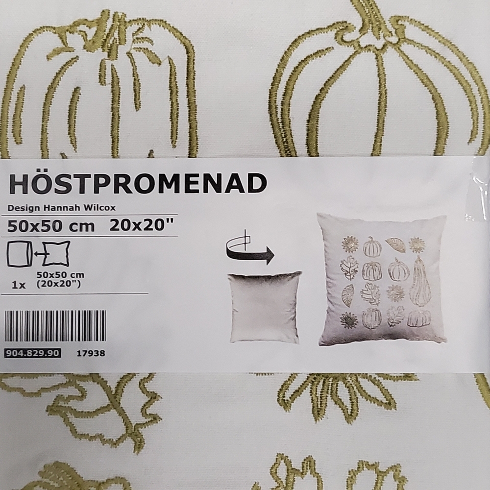 IKEA HOSTPROMENAD FALL SEASON Pumpkins Leaves Country Farm.Cushion Cover 20x20"